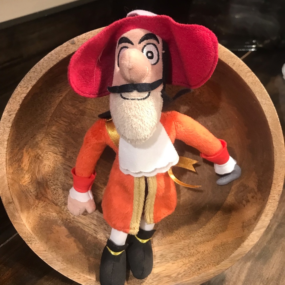 Vintage Disney Store Captain Hook Mini Bean Bag Plush 10” Peter Pan Stuffed Toy